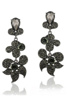 Load image into Gallery viewer, Sparkly Flower Shaped Golden Prom Drop Earrings with Rhinestones