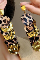 Load image into Gallery viewer, Fashion Leopard Print Golden Prom Drop Earrings