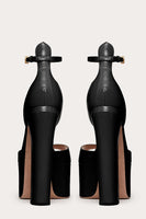 Load image into Gallery viewer, Black Chunky Open Toe Prom High Heels