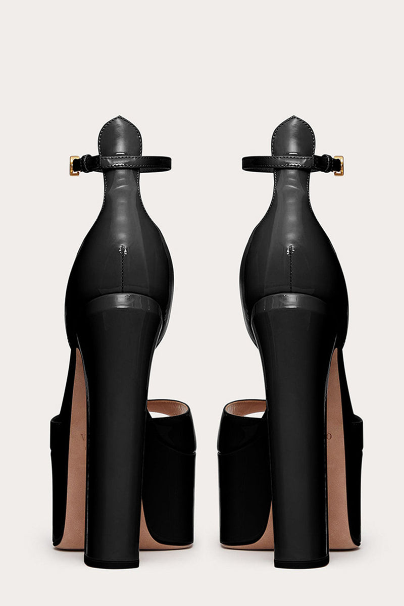 Load image into Gallery viewer, Black Chunky Open Toe Prom High Heels