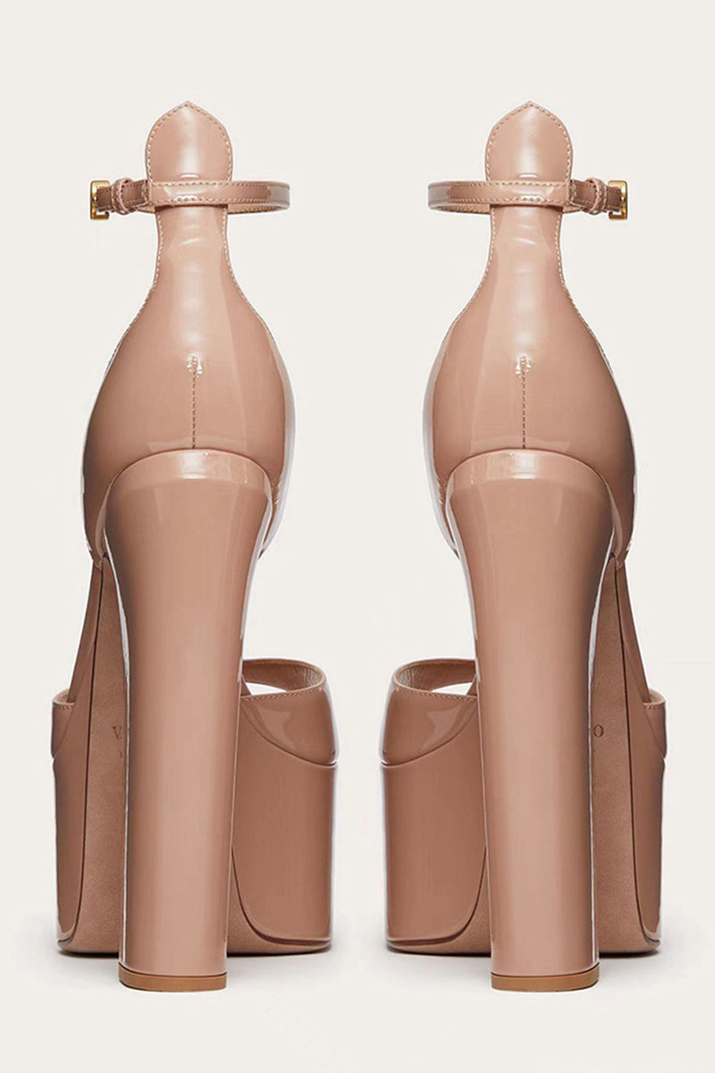 Load image into Gallery viewer, Black Chunky Open Toe Prom High Heels