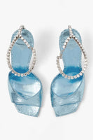 Load image into Gallery viewer, Sparkly Stilettos Blue Prom High Heels with Rhinestones