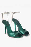 Load image into Gallery viewer, Sparkly Stilettos Blue Prom High Heels with Rhinestones