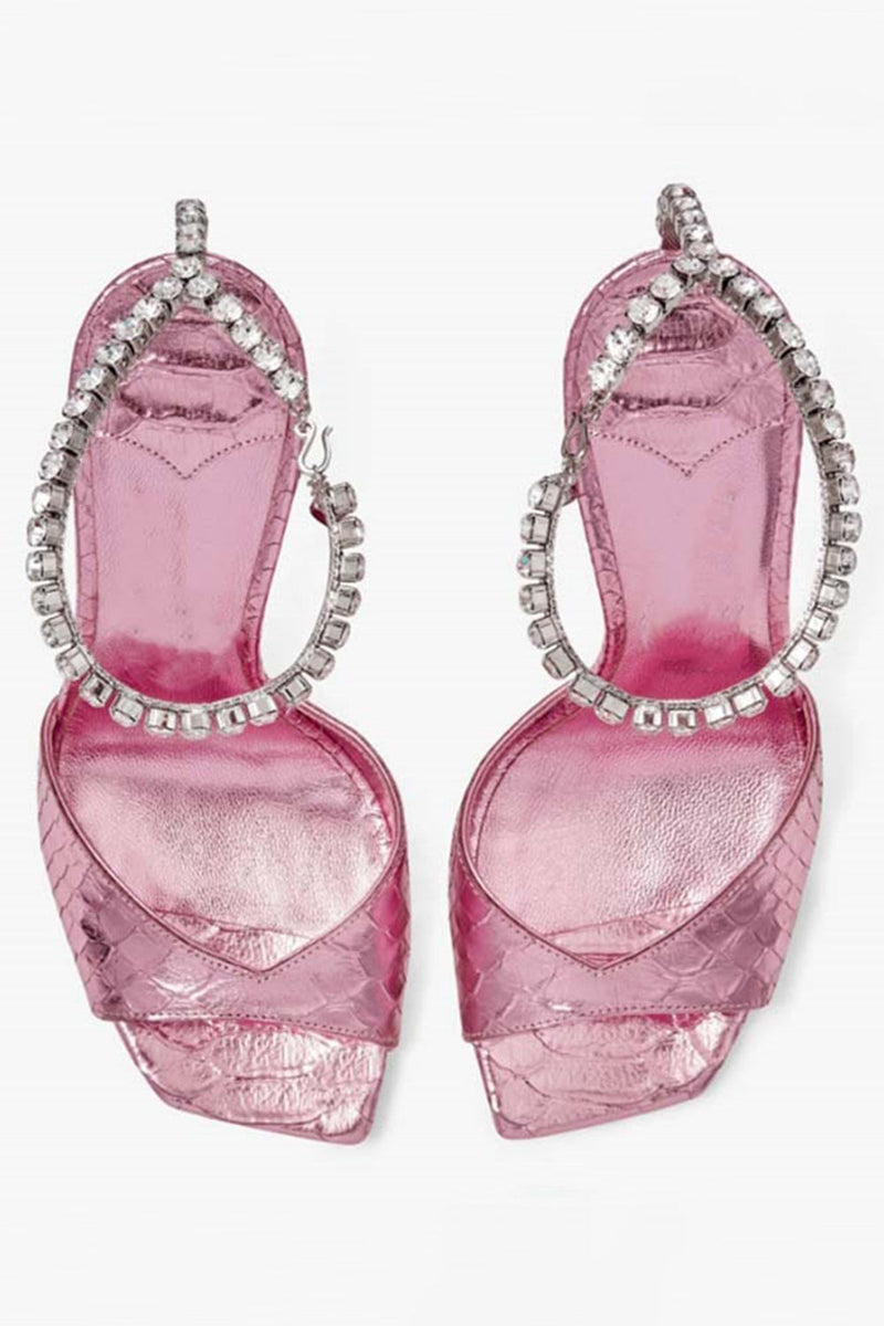 Load image into Gallery viewer, Sparkly Stilettos Blue Prom High Heels with Rhinestones