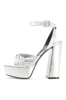 Load image into Gallery viewer, Chunky Silver Open Toe Prom High Heels