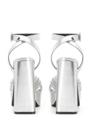 Load image into Gallery viewer, Chunky Silver Open Toe Prom High Heels