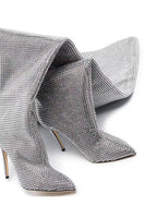 Load image into Gallery viewer, Sparkly Sequin Silver Stilettos Prom Thigh Boots