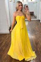 Load image into Gallery viewer, Fuchsia Sweetheart A Line Long Prom Dress with Sash