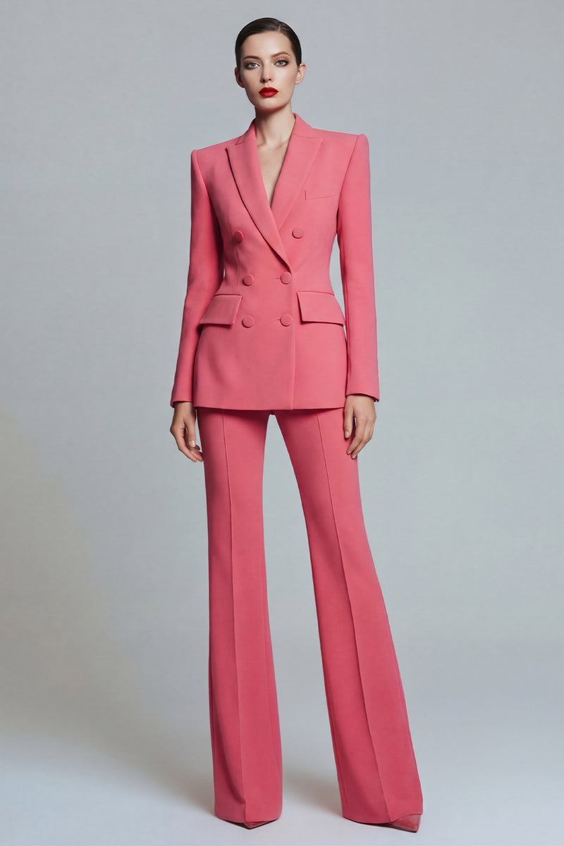 Load image into Gallery viewer, 2 Piece Coral Peak Lapel Double Breasted Business Suits