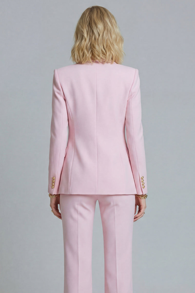 Load image into Gallery viewer, 2 Piece Pink Peak Lapel Wide Leg Prom Suits with Buttons