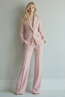 Load image into Gallery viewer, 2 Piece Grey Pink Single Breasted Peak Lapel Business Suits