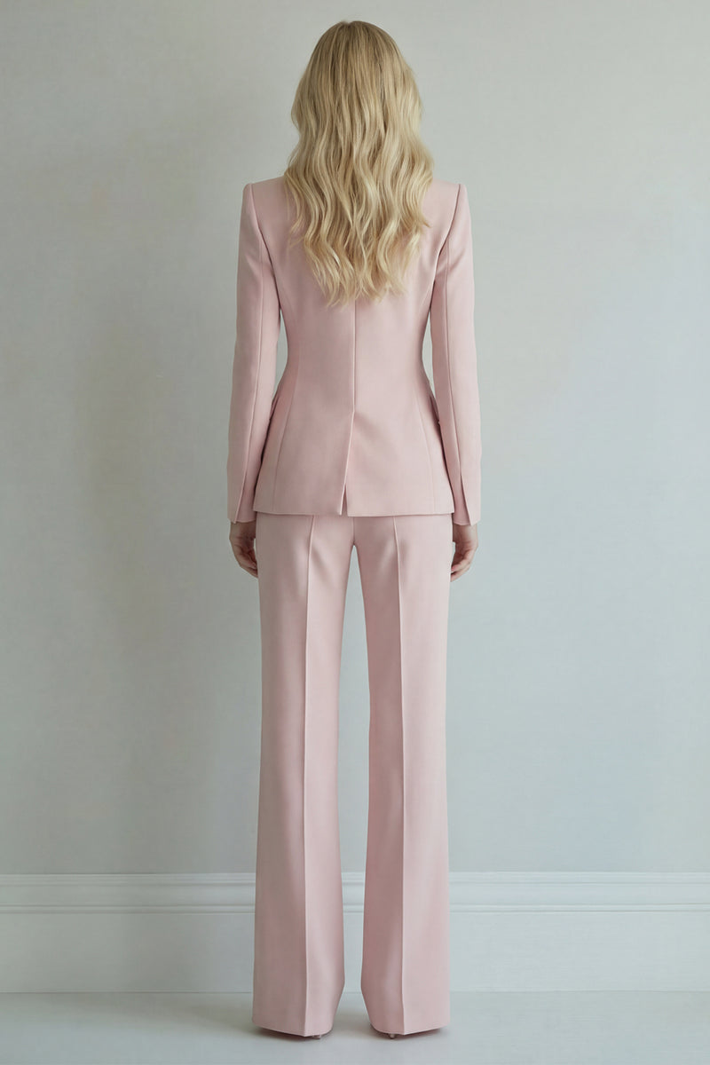 Load image into Gallery viewer, 2 Piece Grey Pink Single Breasted Peak Lapel Business Suits