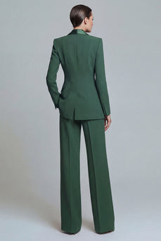 2 Piece Dark Green Single Breasted Shawl Lapel Prom Suits