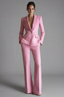 Load image into Gallery viewer, 2 Piece Pink Single Breasted Slim Fit Peak Lapel Prom Suits