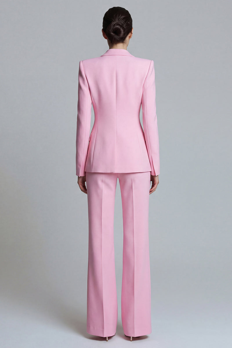 Load image into Gallery viewer, 2 Piece Pink Single Breasted Slim Fit Peak Lapel Prom Suits