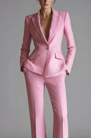 Load image into Gallery viewer, 2 Piece Pink Single Breasted Slim Fit Peak Lapel Prom Suits