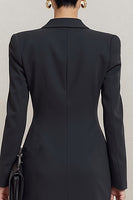Load image into Gallery viewer, Black Double Breasted Peak Lapel Short Blazer Dress with Sleeves