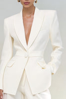 Load image into Gallery viewer, Ivory 2 Piece Peak Lapel Single Breasted Business Suits