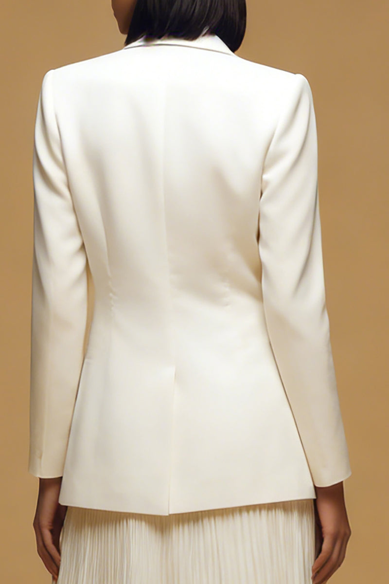 Load image into Gallery viewer, 2 Piece Ivory Peak Lapel Pleated Long Business Suits