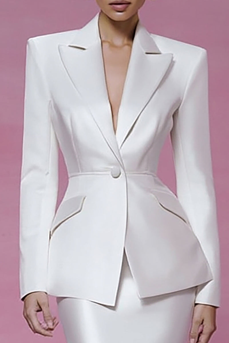 Load image into Gallery viewer, Ivory 2 Piece Peak Lapel Mermaid Long Business Suits