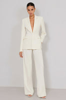 Load image into Gallery viewer, 2 Piece Ivory Peak Lapel Long Business Suits with Sleeves