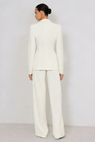 Load image into Gallery viewer, 2 Piece Ivory Peak Lapel Long Business Suits with Sleeves