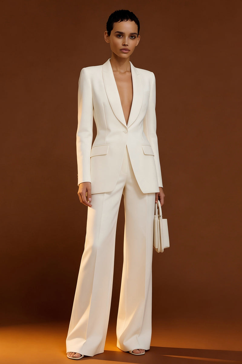 Load image into Gallery viewer, Ivory 2 Piece Single Breasted Shawl Lapel Business Suits