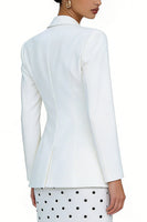 Load image into Gallery viewer, 2 Piece Ivory Polka Dots Peak Lapel Sheath Long Business Suits