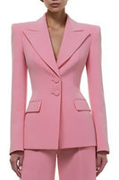 Load image into Gallery viewer, Pink 2 Piece Single Breasted Peak Lapel Business Suits