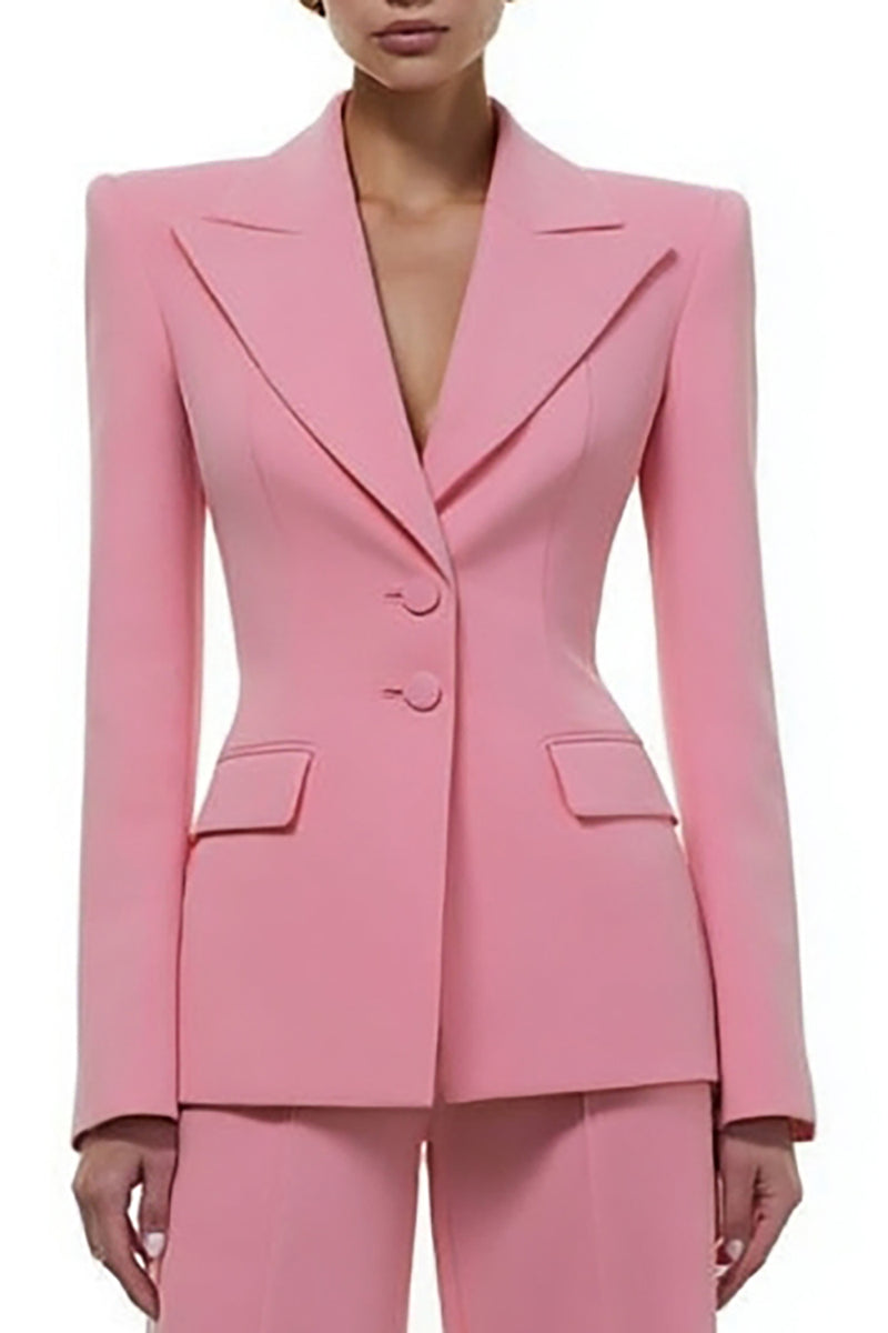 Load image into Gallery viewer, Pink 2 Piece Single Breasted Peak Lapel Business Suits