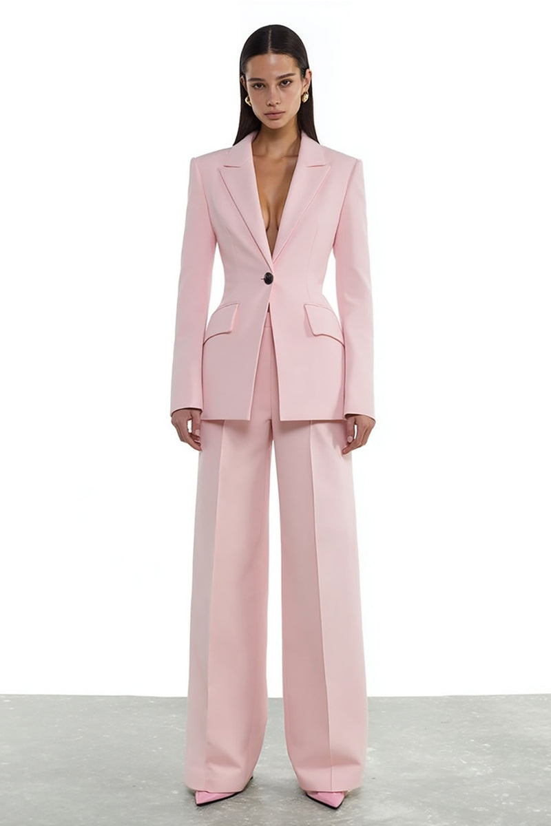 Load image into Gallery viewer, Light Pink 2 Piece Single Breasted Peak Lapel Prom Suits