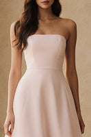 Load image into Gallery viewer, Light Pink Strapless Ruffled A Line Long Formal Dress