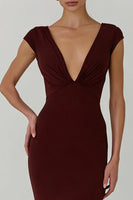 Load image into Gallery viewer, Cabernet V Neck Backless Mermaid Long Formal Dress
