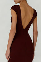 Load image into Gallery viewer, Cabernet V Neck Backless Mermaid Long Formal Dress