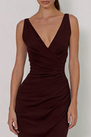 Load image into Gallery viewer, Cabernet Backless V Neck Mermaid Long Formal Dress
