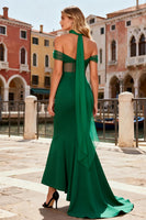 Load image into Gallery viewer, Sparkly Dark Green Mermaid Long Corset Prom Dress with Beading