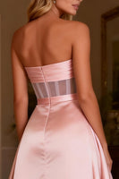 Load image into Gallery viewer, Sparkly Pink Satin Beaded Sweetheart Corset Long Prom Dress