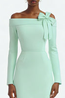 Load image into Gallery viewer, Ivory Off the Shoulder Bodycon Midi Engagement Dress with Slit