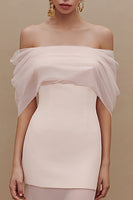 Load image into Gallery viewer, Ivory Off the Shoulder Sheath Long Engagement Dress