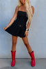 Load image into Gallery viewer, Black Bodycon Spaghetti Straps Mini Dress with Belt