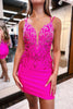 Load image into Gallery viewer, Sparkly Royal Blue Lace-Up Back Tight Homecoming Dress with Sequins
