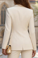Load image into Gallery viewer, 2 Piece Ivory Peak Lapel Single Breasted Slim Fit Business Suits