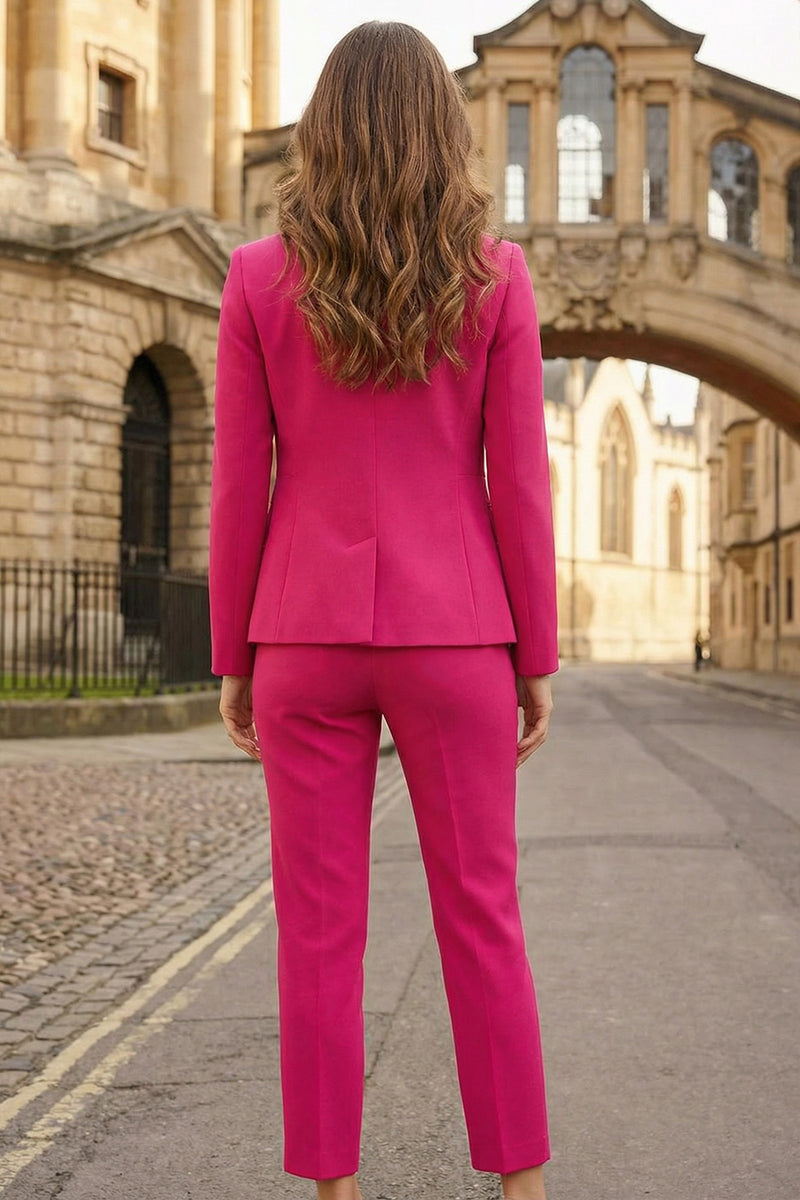 Load image into Gallery viewer, 2 Piece Fuchsia Slim Fit Long Business Suits