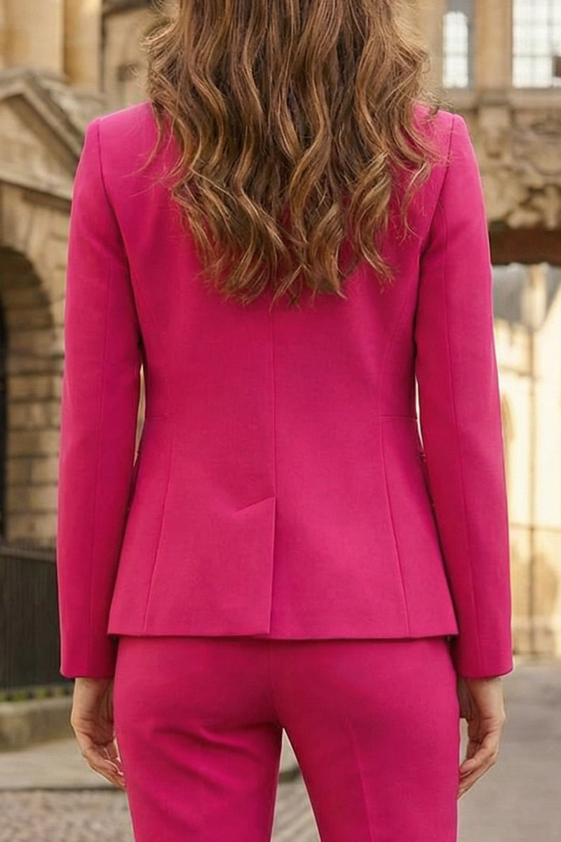Load image into Gallery viewer, 2 Piece Fuchsia Slim Fit Long Business Suits