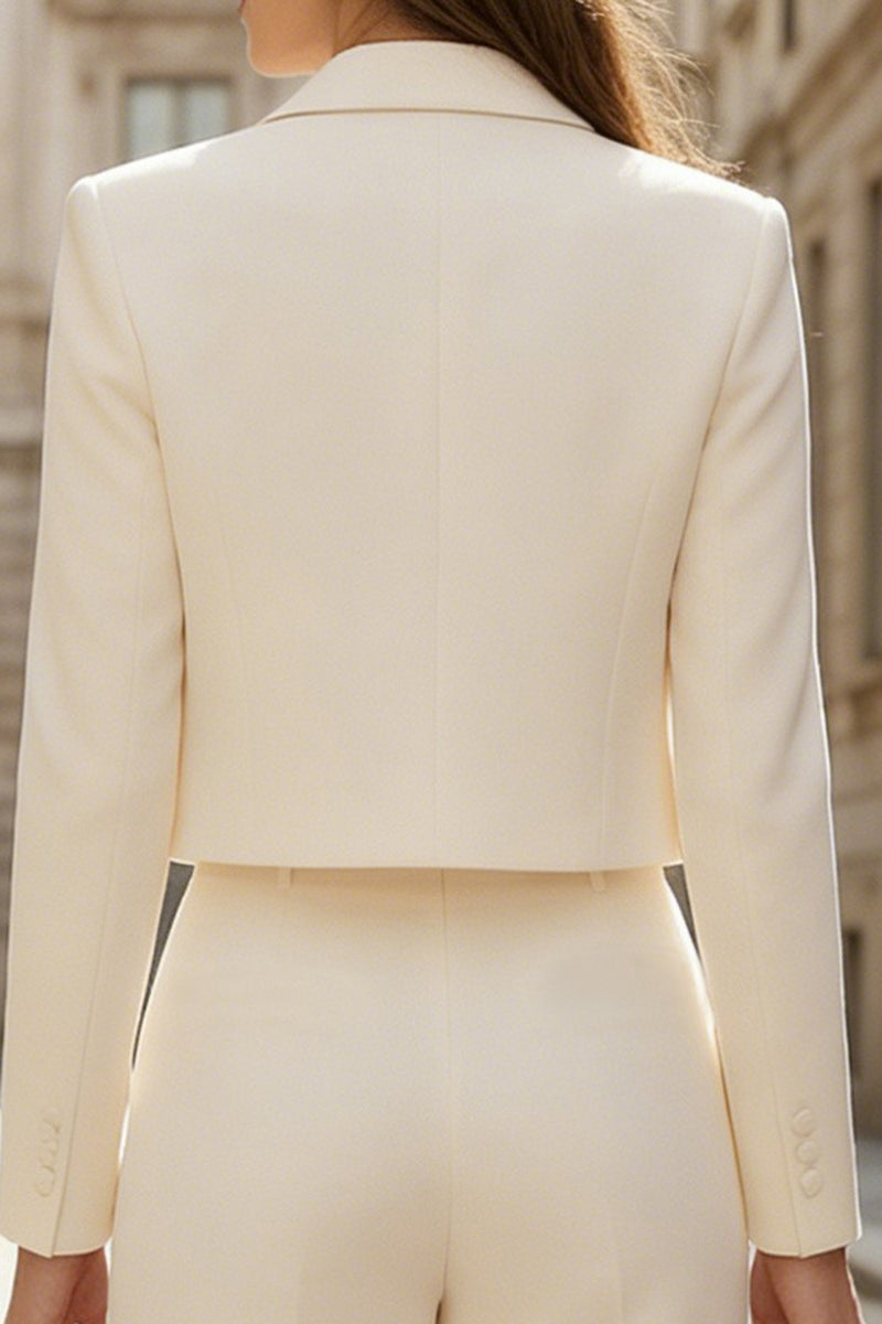 Load image into Gallery viewer, 2 Piece Ivory Double Breasted Wide Leg Business Suits