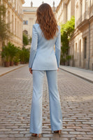 Load image into Gallery viewer, Sky Blue 2 Piece Peak Lapel Single Breasted Business Suits