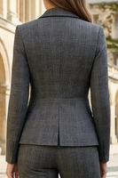 Load image into Gallery viewer, 2 Piece Dark Grey Striped Notched Lapel Single Breasted Business Suits