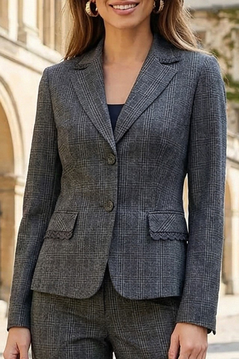 Load image into Gallery viewer, 2 Piece Dark Grey Striped Notched Lapel Single Breasted Business Suits