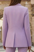 Load image into Gallery viewer, 2 Piece Lilac Single Breasted Wide Leg Business Suits