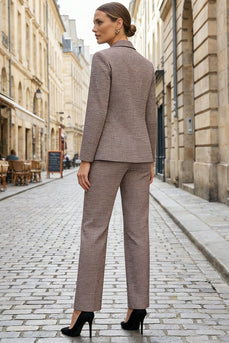 Grey Stripe 2 Piece Peak Lapel Single Breasted Business Suits